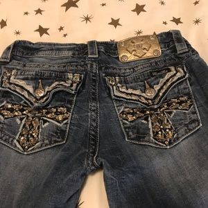 Gold Embellished Miss Me Jeans
